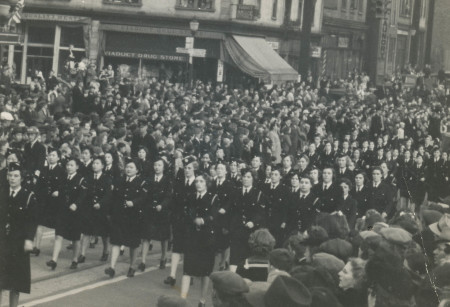St. Johns Ambulance women marching in Vancouver