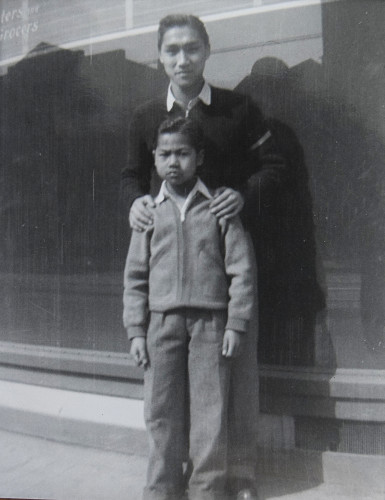 Quon Louie with his younger brother Willis. After Quon's death, Willis retraced his brother's journey through Europe.
