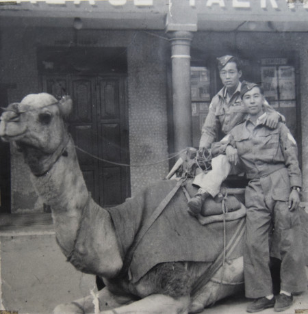 Harry Ho (L) and Victor Louie take a break for the camera in India.