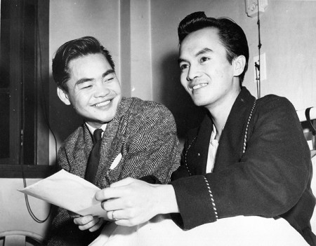 Awarded the military medal: Louie King (L) and Norman Low celebrate in the hospital where Low was recovering from complications due to malaria.