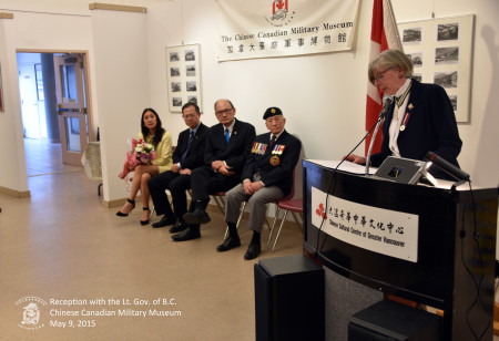 Lieutenant Governor, the Honourable Judith Guichon, addresses the guests at the Museum opening. 